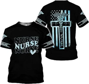 Personalized Name Nurses Shirts 3D, Nurse Shirts for Women, Shirts for Nurses, E - Picture 1 of 4