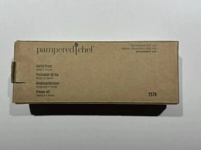 Pampered Chef Garlic Press #2576 With Cleaning Tool New In Box - Image 1 of 4