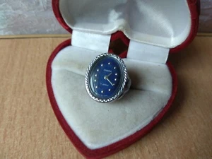 RARE Ladies Mechanica Vintage Soviet ring Watch CHAIKA USSR blue dial CHAJKA - Picture 1 of 8