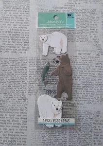 Jolee's Eisbären, Braunbär Fisch 3D Scrapbooking Aufkleber - Bild 1 von 2