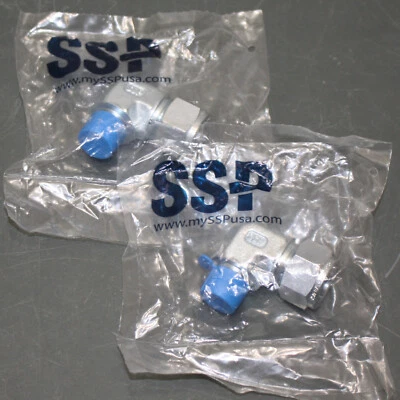 (2) SSP Yor-Lok 90° Elbow Adapter 5929K89, 5/8" Tube x 3/8" NPT Pipe Fitting - Image 1 of 4