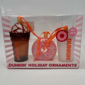 NEW Dunkin Donuts Holiday Ornament Mini 3 Pack - Limited Edition 2024 Christmas - Picture 1 of 2