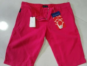PANTALONES CORTOS DE MUJER ARMANI VAQUEROS BERMUDA ALGODÓN TALLA 30/ITALIA/BAYA NUEVOS CON ETIQUETA - Imagen 1 de 4