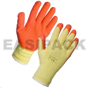 12 X COPPIA GUANTI DA LAVORO PALMA LATTICE COSTRUTTORI FAI DA TE GIARDINO PROTETTIVI - (ARANCIONE) - Foto 1 di 3