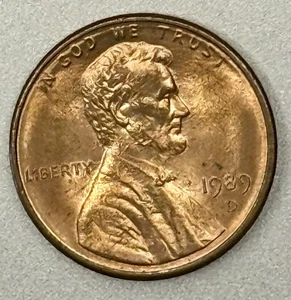Centavo Lincoln rojo 1989 marca de ceca D circulada con detalle - Imagen 1 de 4