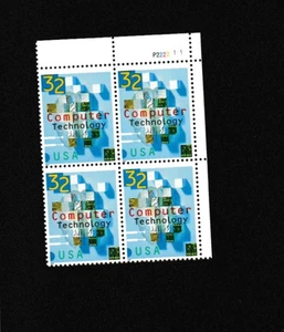 Unused US Postage 4 Block 32c Stamps Computer Technology - Picture 1 of 1