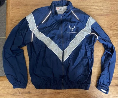Chaqueta Para Hombres Fuerza Aérea de los Estados Unidos Azul/Plata Reflectante Bordado Logo Cremallera Talla M Foto 1 de 4