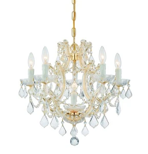 Crystorama Lighting Group 4405-CL-I Maria Theresa 6 Light 20"W - Gold - Picture 1 of 8