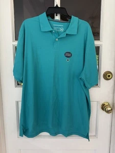 Saddlebred Shirt Men's XL Perfect Polo Turquoise Golf 2 Button cotton Blend New - Picture 1 of 7