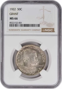 Grant Commemorative Silver Half Dollar 1922 MS66 NGC - Picture 1 of 4