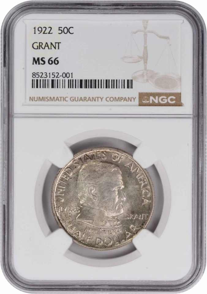 Grant Commemorative Silver Half Dollar 1922 MS66 NGC - Image 1 of 4