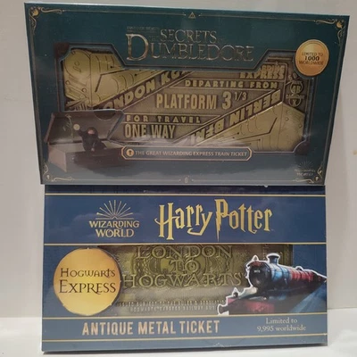 Juego de 2 estatuillas oficiales de metal antiguo Harry Potter Hogwarts Express Foto 1 de 4