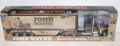 Nuevo en caja John Wayne Kenworth W900 plataforma diecast semirremolque y remolque NewRay Foto 1 de 4