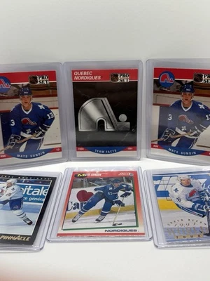 Quebec Nordiques 1990s Lot – Mats Sundin Rookie + Sakic + Team Cards (6)  - Image 1 of 4