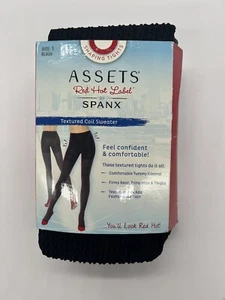 Collant Assets Red Hot Label by Spanx Shaping taglia 1 maglione a bobina testurizzato nero - Foto 1 di 7