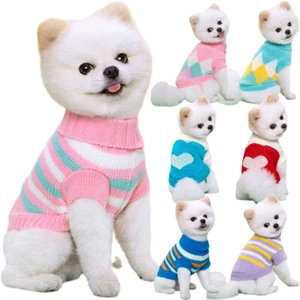 Small Dog Clothes Pet Knit Sweater Chihuahua Winter Warm Vest Puppy Cat Coat❤ - Picture 1 of 24