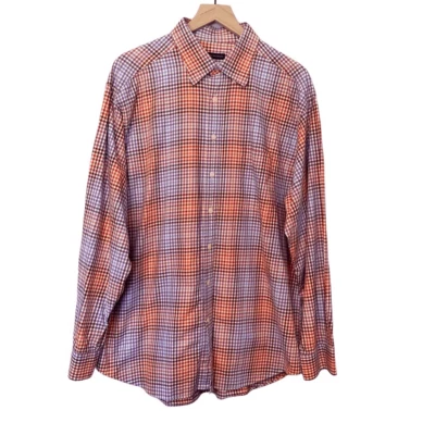 Camisa de vestir Henry Jacobson XL a cuadros pastel con botones púrpura rosa azul blanco Foto 1 de 4