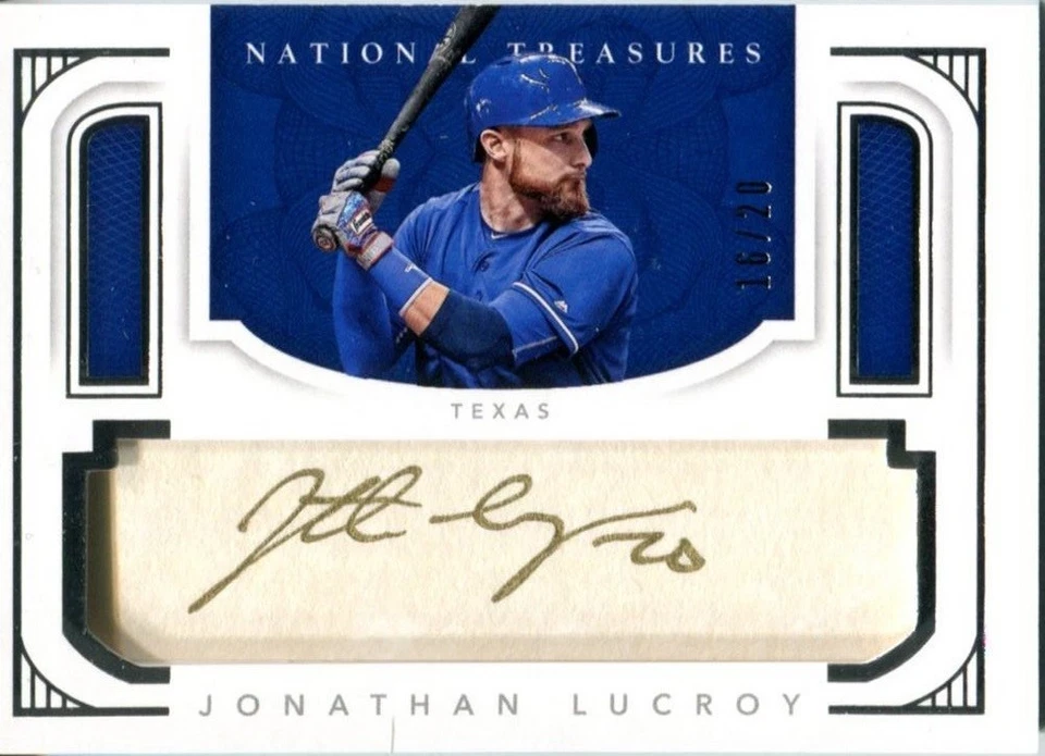 Jonathan Lucroy 2016 Panini National Treasures Parchment Sigs Auto 16/20 Rangers - Image 1 of 2