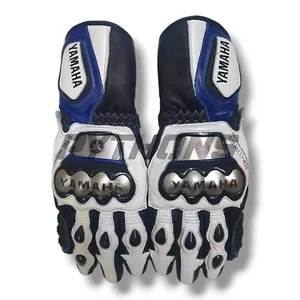 Yamaha Motorcycle Motorbike Racing Leather Gloves - Picture 1 of 3