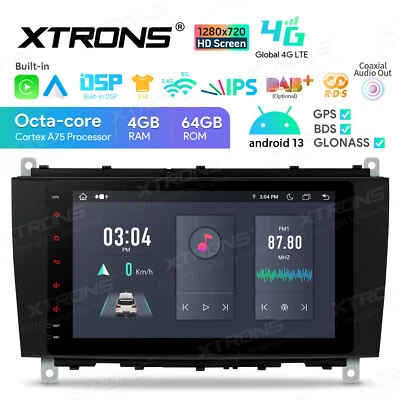 4+64GB Car Radio Stereo GPS Sat Navi Android 14 Octa Core For Benz CLK-A209 C20 - Image 1 of 4