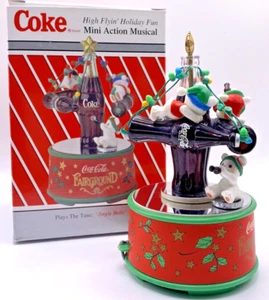 Coke, Coca-Cola~High Flying’ Holiday~Jingle Bells~Enesco Action Musical~NEW~RARE - Picture 1 of 14
