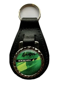 BLACK LEATHER KEYRING/ FOB KAWASAKI NINJA 1000 SX MOTORBIKES - Picture 1 of 1