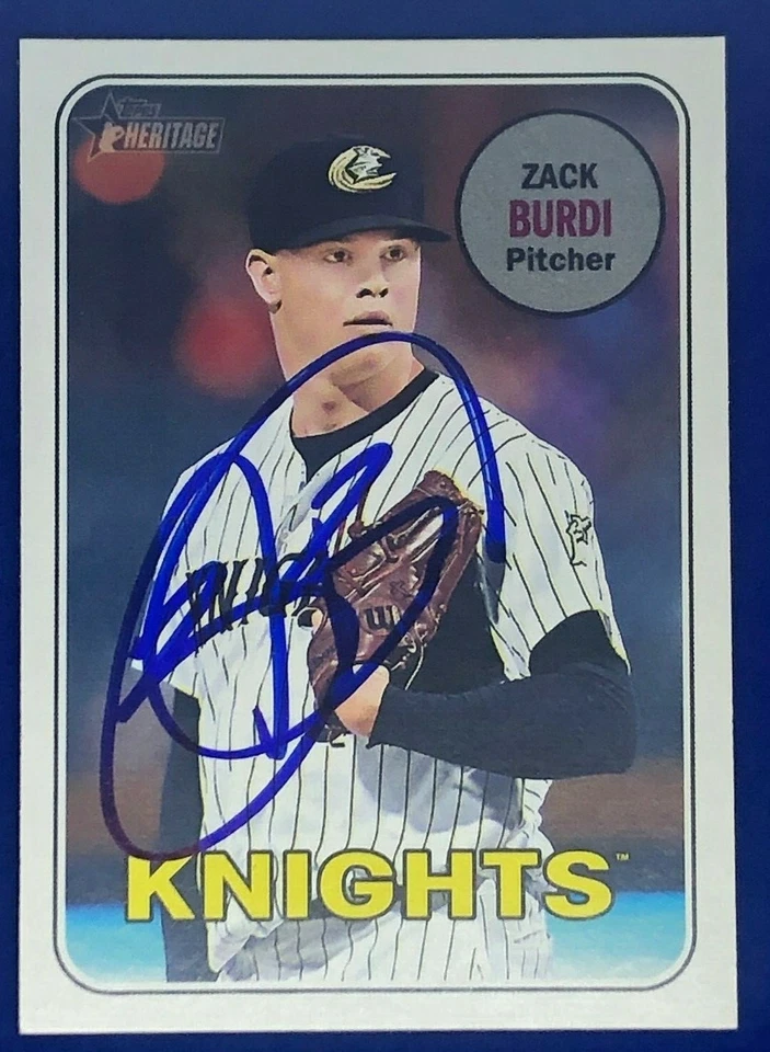 Chicago White Sox ZACK BURDI  Signed 2018 Topps Heritage Minors Card #145 - Image 1 of 1