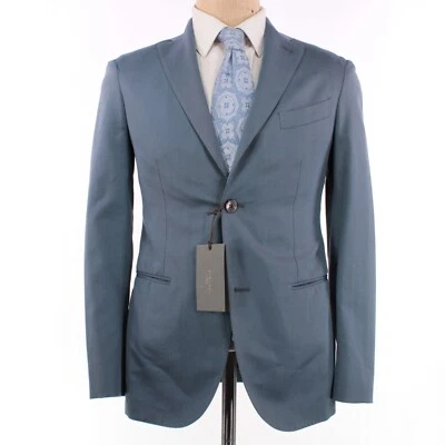 Traje de dos piezas de lana/algodón Boglioli nuevo con etiquetas talla 44R EE. UU. 34R en azul claro Foto 1 de 4