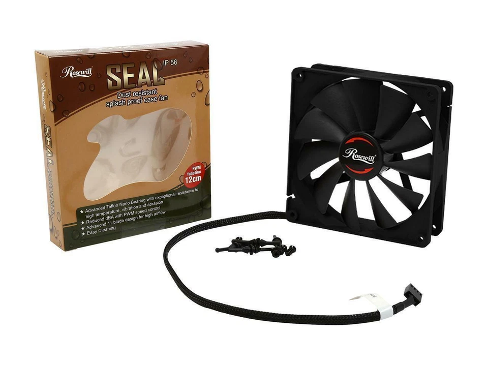 New Rosewill SEAL IP56 120mm Advanced 11 Blade High Flow Dust Resistant Case Fan - Image 1 of 1