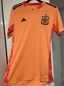 Spain Goalkeeper Shirt XXL Orange Adidas Short Sleeve Football