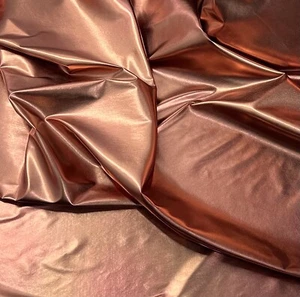3 Yard Copper Iridescent Metallic Stretch Lame Fabric 56” With - Picture 1 of 3