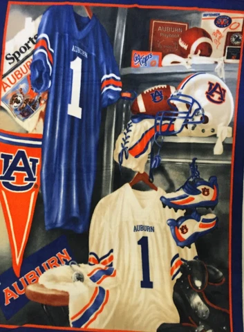 NCAA COLLEGE AUBURN TIGERS FLEECE PANEL FOR BLANKET, CRAFTS, WALL HANGING Cover