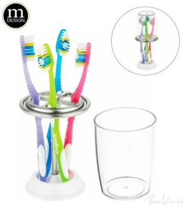 Countertop Toothbrush Holder Stand & Rinsing Cup Free Standing - White - Picture 1 of 6