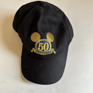 Disneyland Resort 50th Anniversary Black Adjustable Baseball Cap Embroidered - Picture 1 of 6