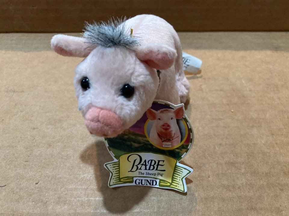Babe Sheep Pig Plush GUND 1998 Tags & Collar 8" Universal Studios Movie Toy