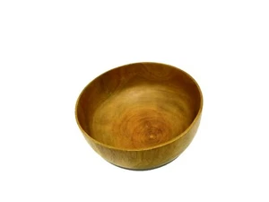 Kitchen Wooden Round Salad Bowl Handmade Natural Color Soup Bowl Rice Bowl New - Picture 1 of 7