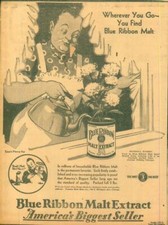 Clipping-Newspaper Advertising Prohibition Blue Ribbon Malt Extract Beer 1930