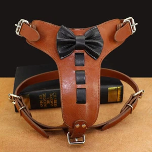 Large Dog Boxer for Harness Leather Real w/ Pitbull Heavy Bow Dogs Mastiff Duty - Picture 1 of 16
