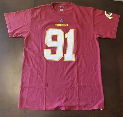 Camiseta De Colección Washington Redskins Talla L Rojo Jugador 91 Kerrigan Estampado Gráfico Foto 1 de 4