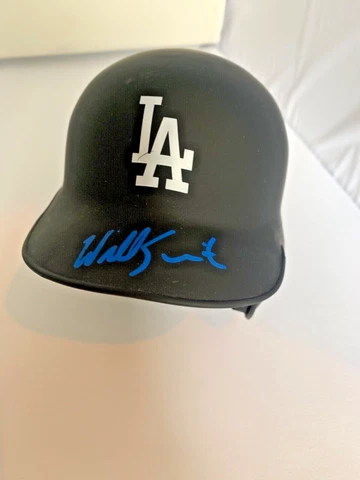 Will Smith Los Angeles Dodgers Autographed Black Matte Mini Batting Helmet Cover