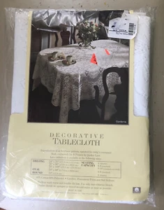 J C Penny’s Decorative Tablecloth Heirloom Gardenia Pattern 42” x 70” NIP USA - Picture 1 of 2