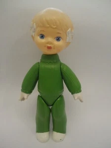 Vintage USSR Celluloid Doll Toy Little Girl Alice in Green 29cm - Picture 1 of 9