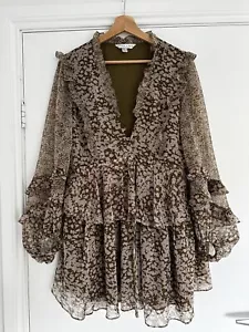 SHONA JOY Claudette Fall Floral Ruffle Tiered Mini Dress Sz 6 - Picture 1 of 14