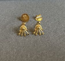 New Unique 22k Pure Solid Gold Small Stud Earring Indian Handmade 0.80 Gms