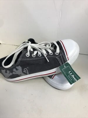 LL Bean Zapatos Niños Jóvenes Talla 2 Clásicos Tenis Estampado Carbono/León Nuevas Etiquetas Foto 1 de 4