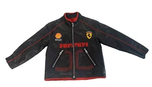 Ferrari schwarze Kunstlederjacke für Kinder, Jungen, Mädchen, Größe 8 - Bild 1 von 15
