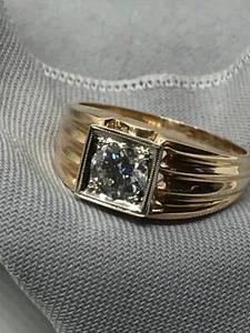 Large natural diamond MCM Men's ring 14K 10.5 - Picture 1 of 11