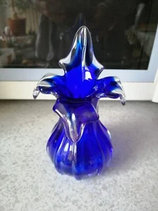 Murano Vase Glasvase Zipfelvase Glaskunst Bohemia Vintage - Bild 1 von 4