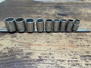 Vtg Proto 1/2” Drive Socket Set 9 Pce 1/3”-1” Sets 1/16” Increments, 12 Point. - Picture 1 of 17