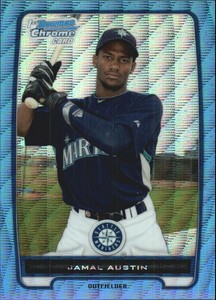 2012 (MARINERS) Bowman Chrome Prospects Blue Wave Refractors #BCP146 Austin